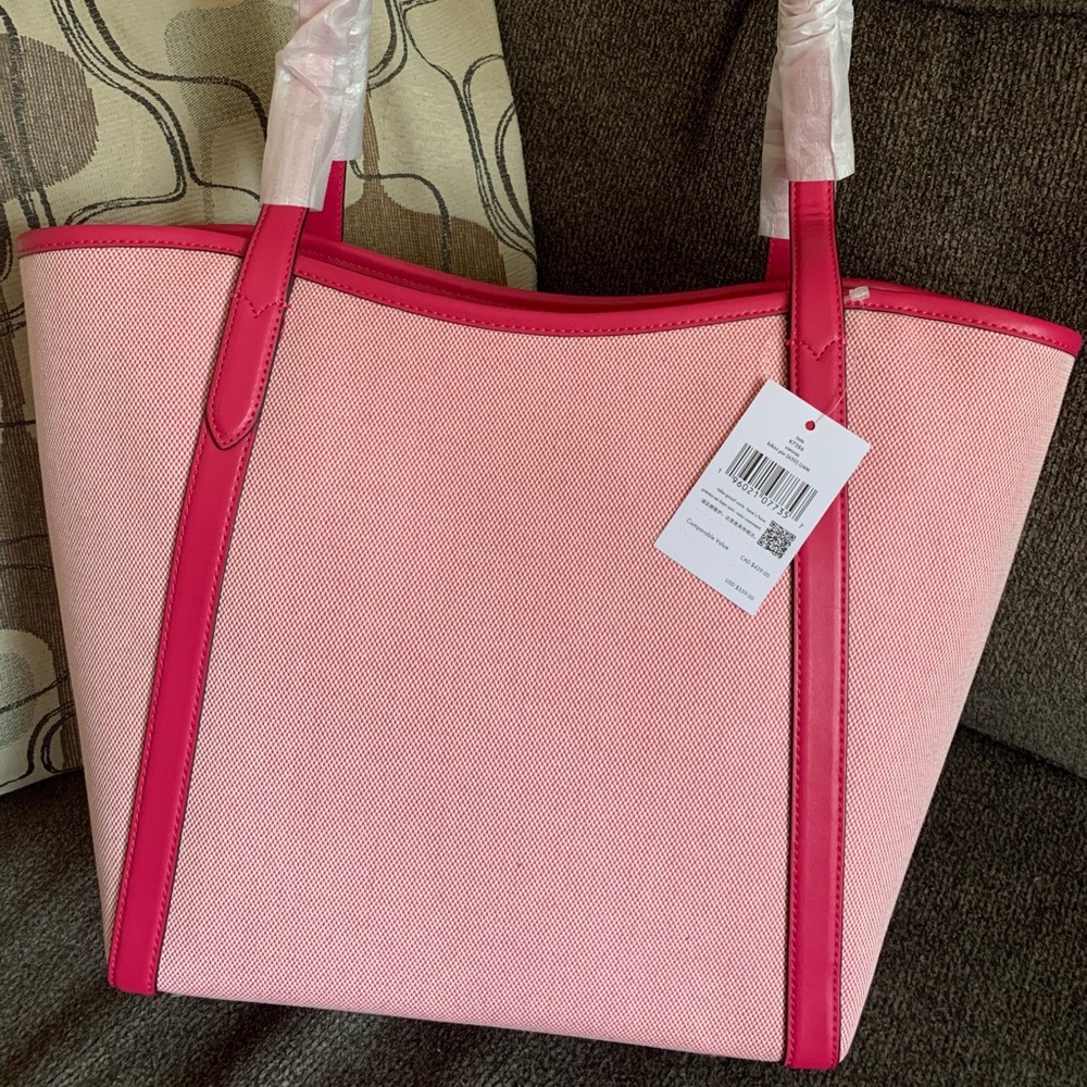 SOLD⛔️Authentic KATE SPADE Leather/canvas zip tote - Picture 3 of 15